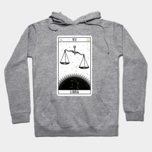 Libra Distressed Goth Tarot Zodiac Sign Hoodie